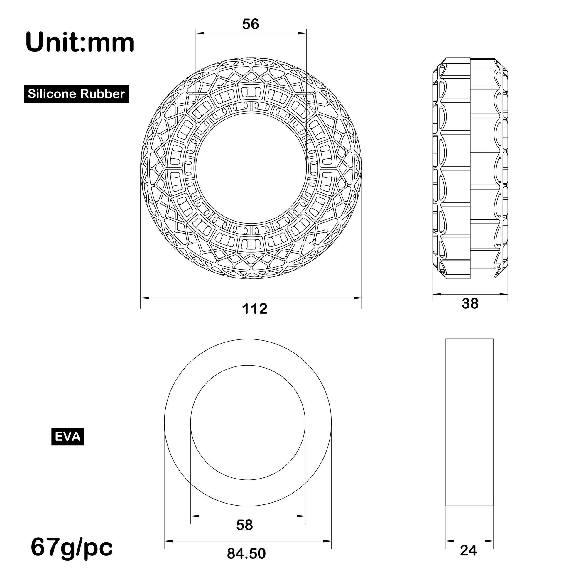1.9 inch Tire inserts Size