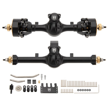 MEUS Racing SCX24 Metal V2 Isokinetic Front Rear Axles +5MM Isokinetic 3-Section CVD With 52° Steering Angle for 1/24 SCX24