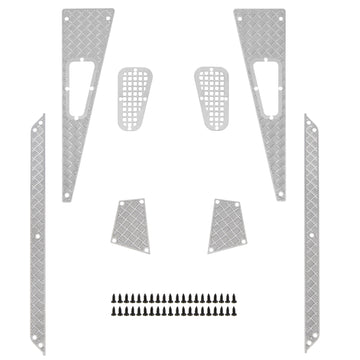  Hood Stainless Steel Skid Plate Pedal Metal Skid Plate Decoration Set for TRX4M