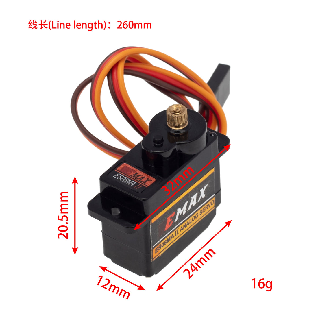 Black Meus Racing ES08MA II Servo/Servo Mount/Servo Arm Set for SCX24