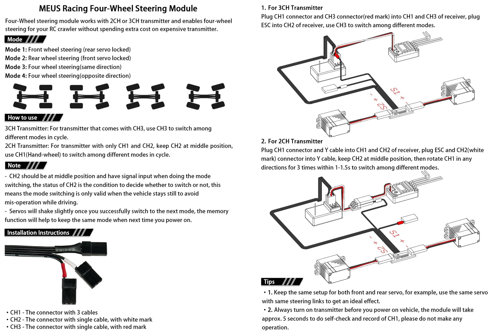 4WS Control Line Connection method 