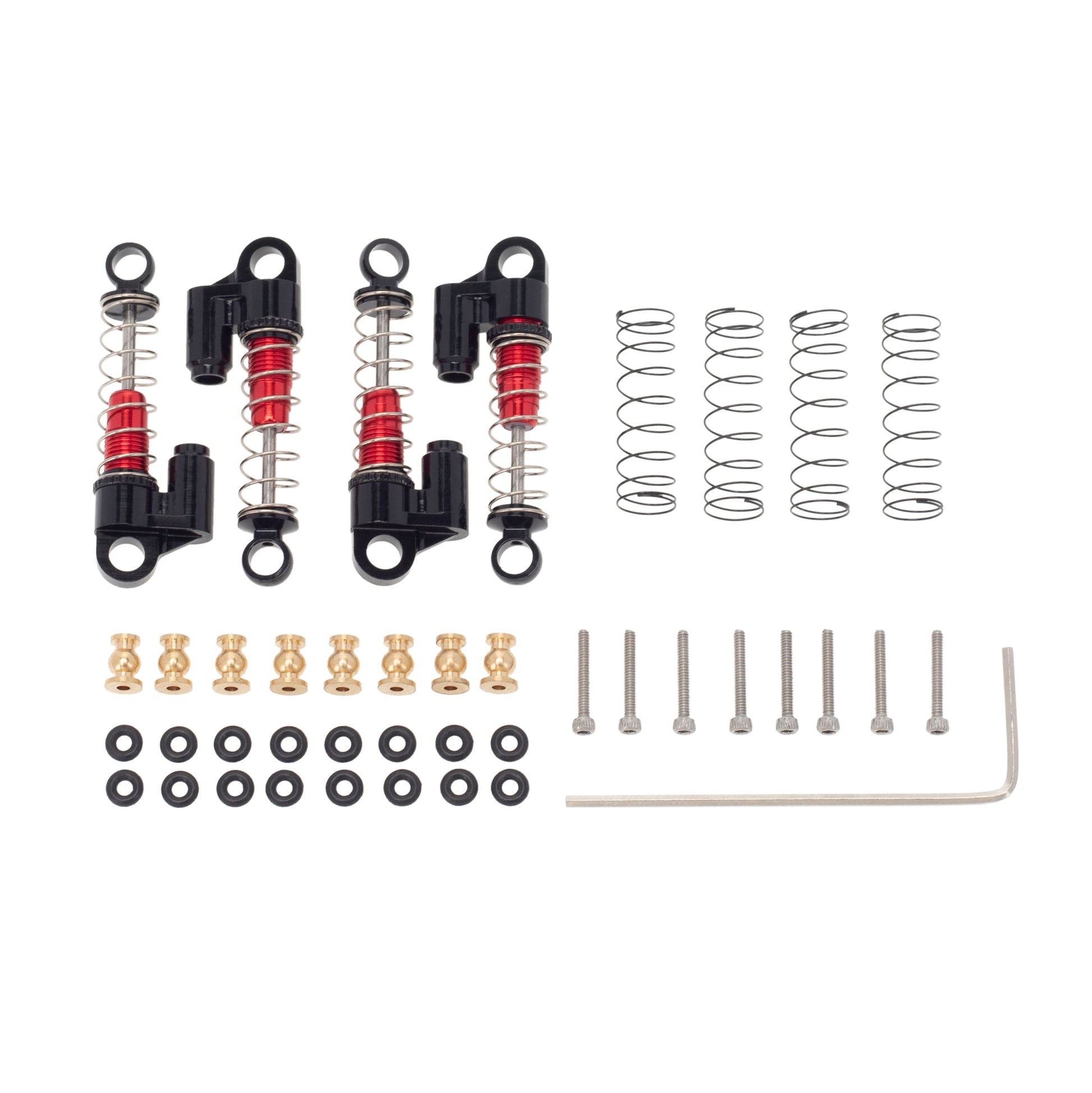 4pcs Red Aluminum SCX24 Shocks