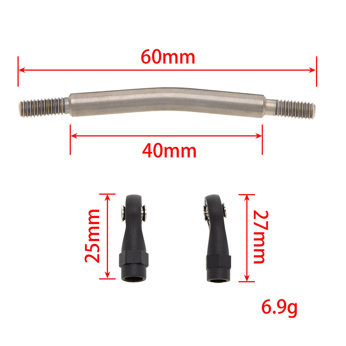 TRX4 60MM SCX10 Titanium Link Rod Linkage Kit