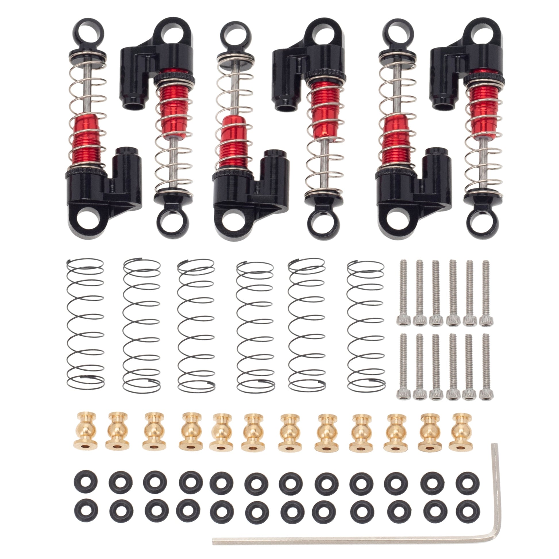 6pcs Red SCX24 Aluminum Shocks