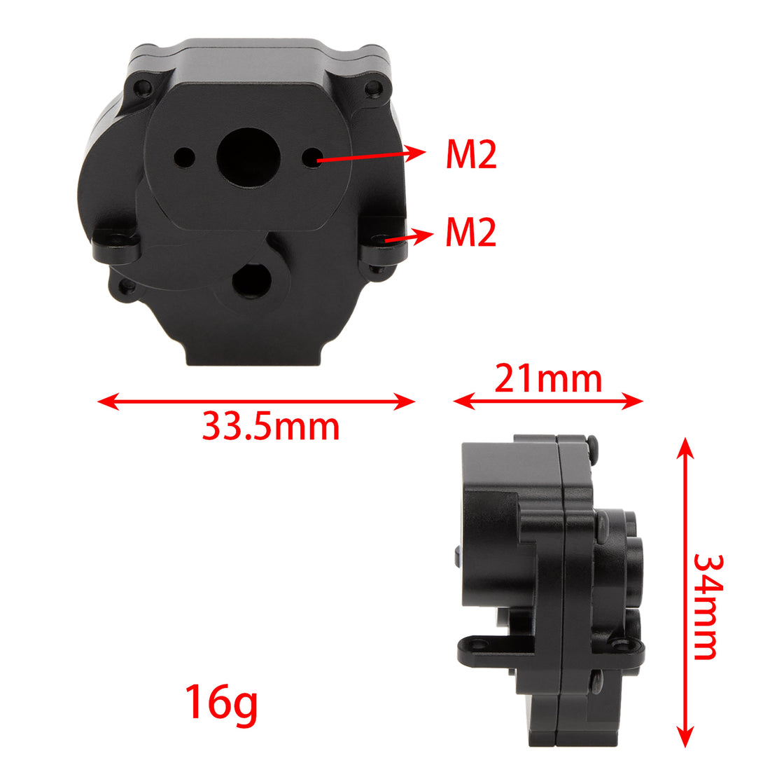 Black CNC Aluminum Transmission Case Gearbox Housing