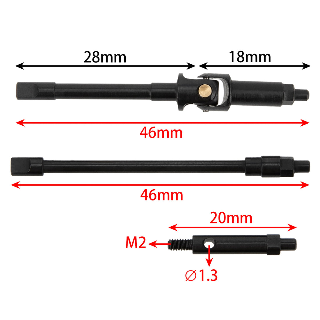 Universal Joint Drive Shaft Cross Knot CVD Drive Kit for SCX24