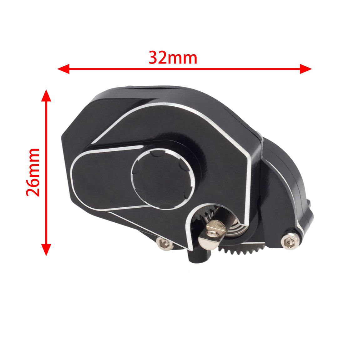 Black Aluminum Assembled Transmission Complete Gearbox for 1/24 Axial SCX24