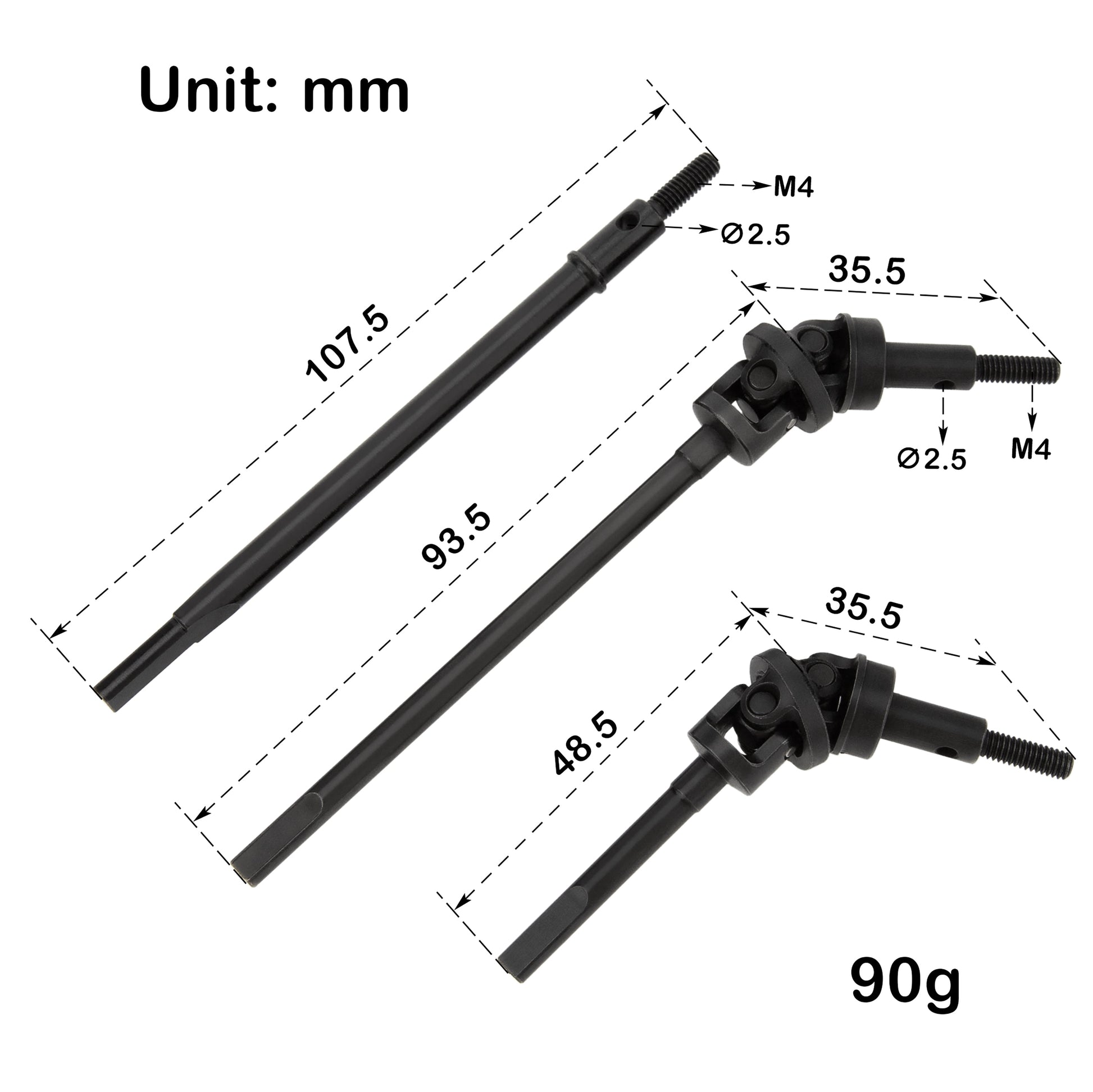 AR44 wheel distance 194mm axle CVD shafts Size