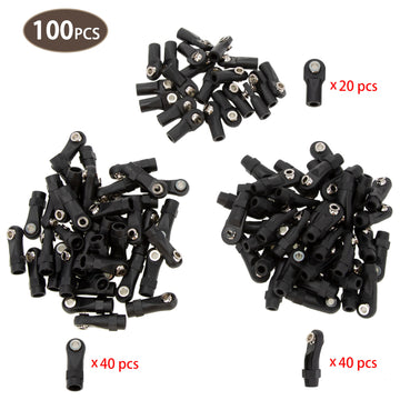 MEUS Racing 100pcs Link Rod Ends Set M4 Ball Joint Head Set for 1/10 Traxxas TRX-4 SCX10 RC Car