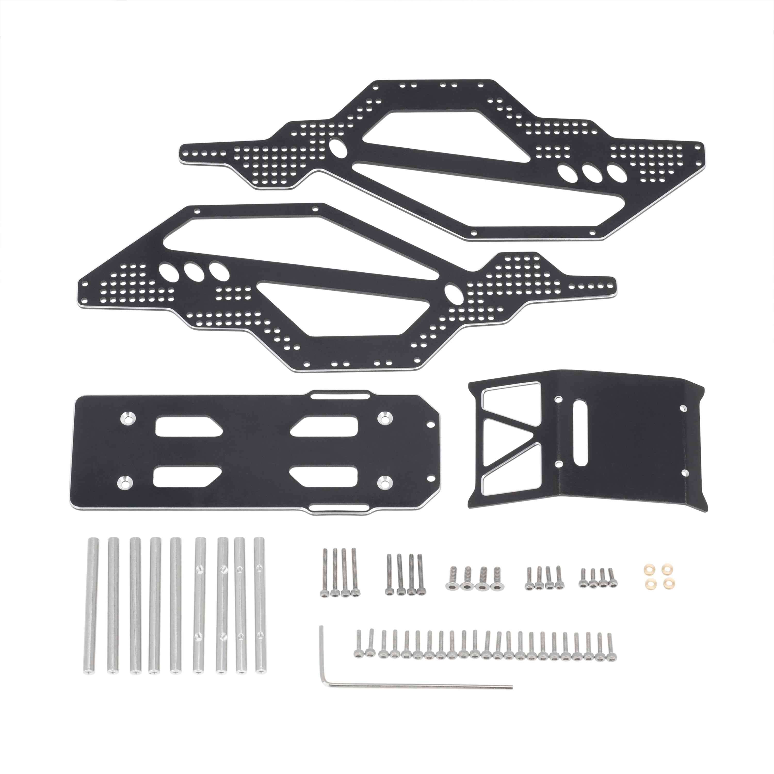 MEUS Racing Black Aluminum RC Car Roll Cage Body Shell Chassis Kit For
