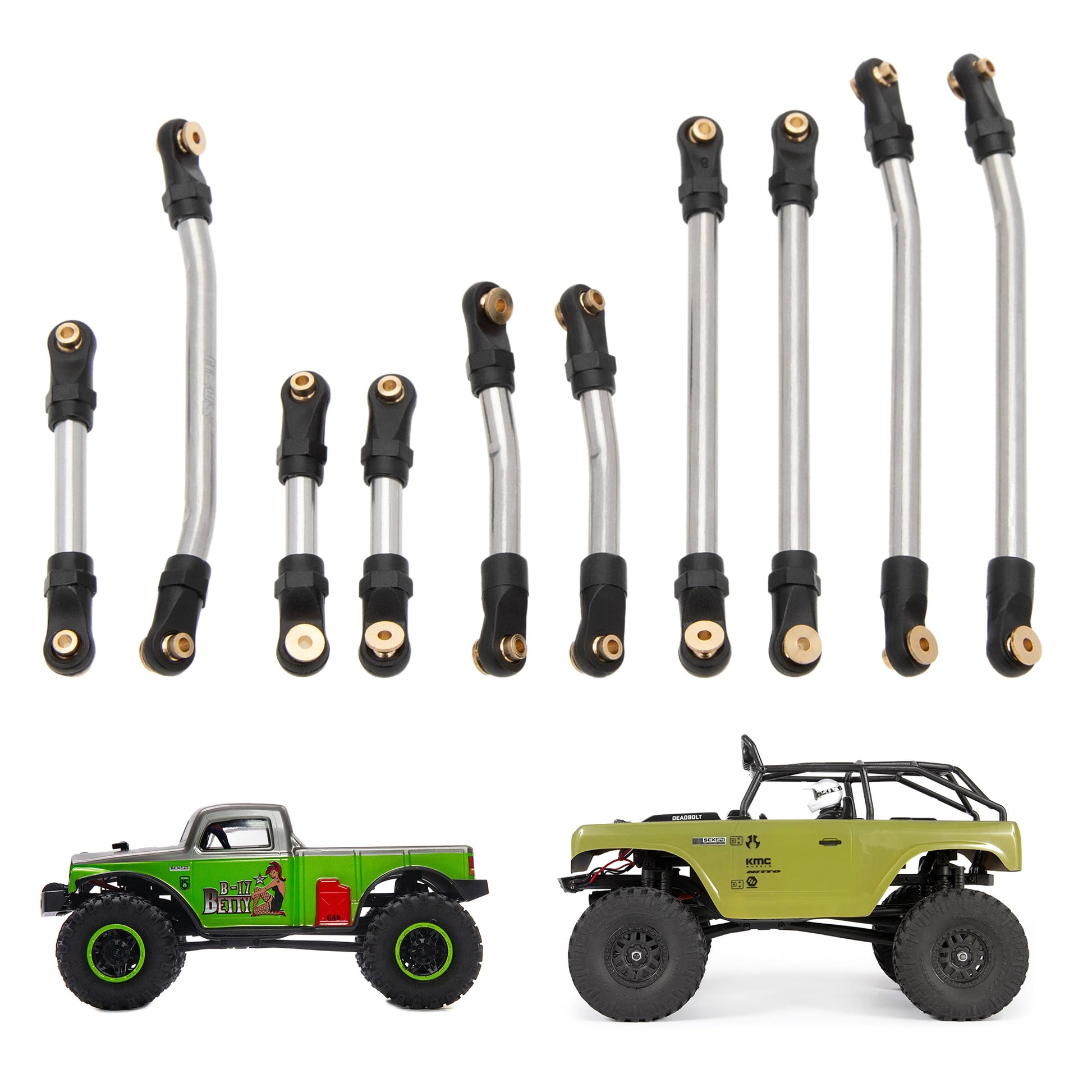 Aluminum SCX24 Deadbolt High Clearance Chassis & Steering Links 