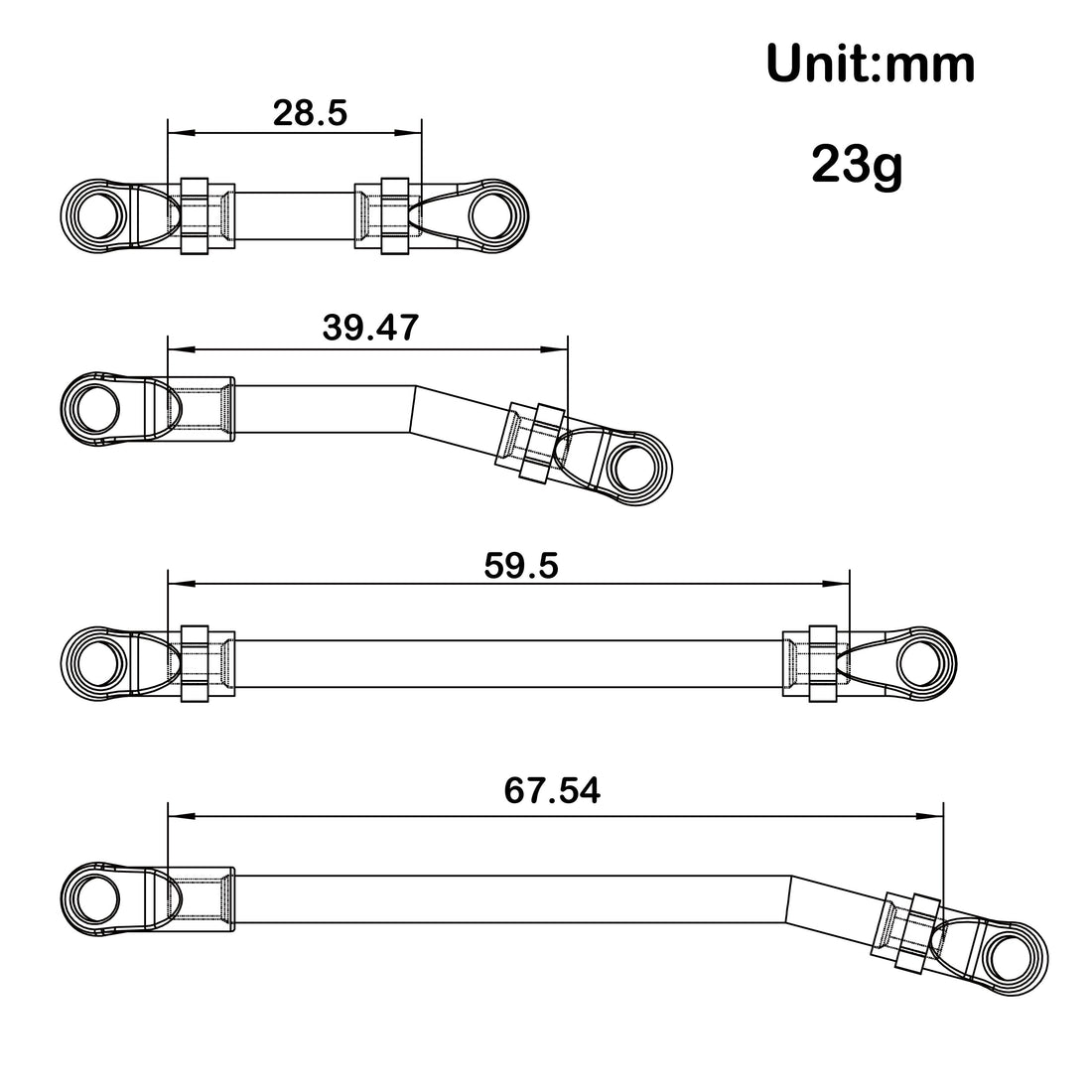 Brass SCX24 Gladiator High Clearance Chassis & Steering Links 