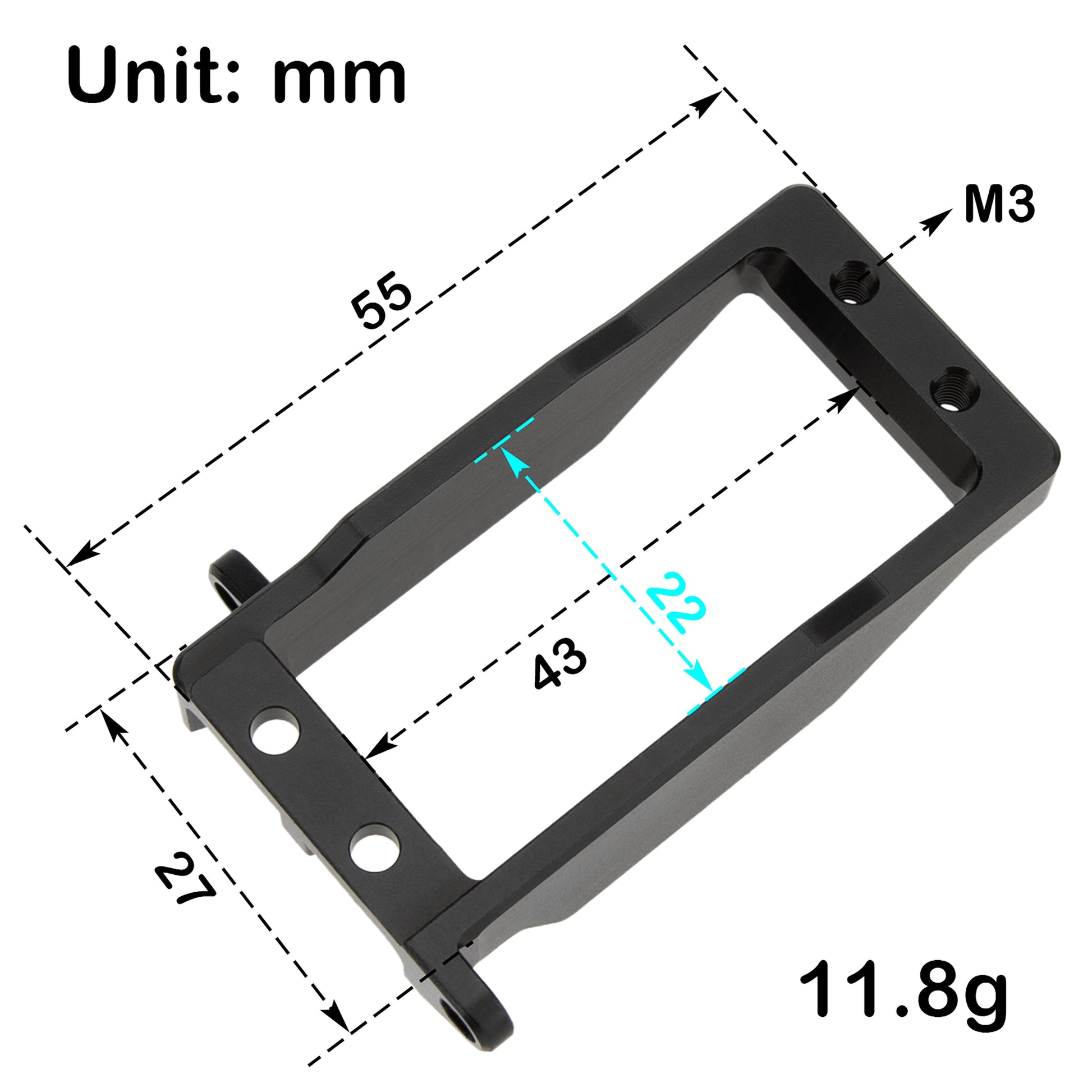 Aluminum Vertical Servo Mount Size for Capra 1.9 UTB Nylon axles