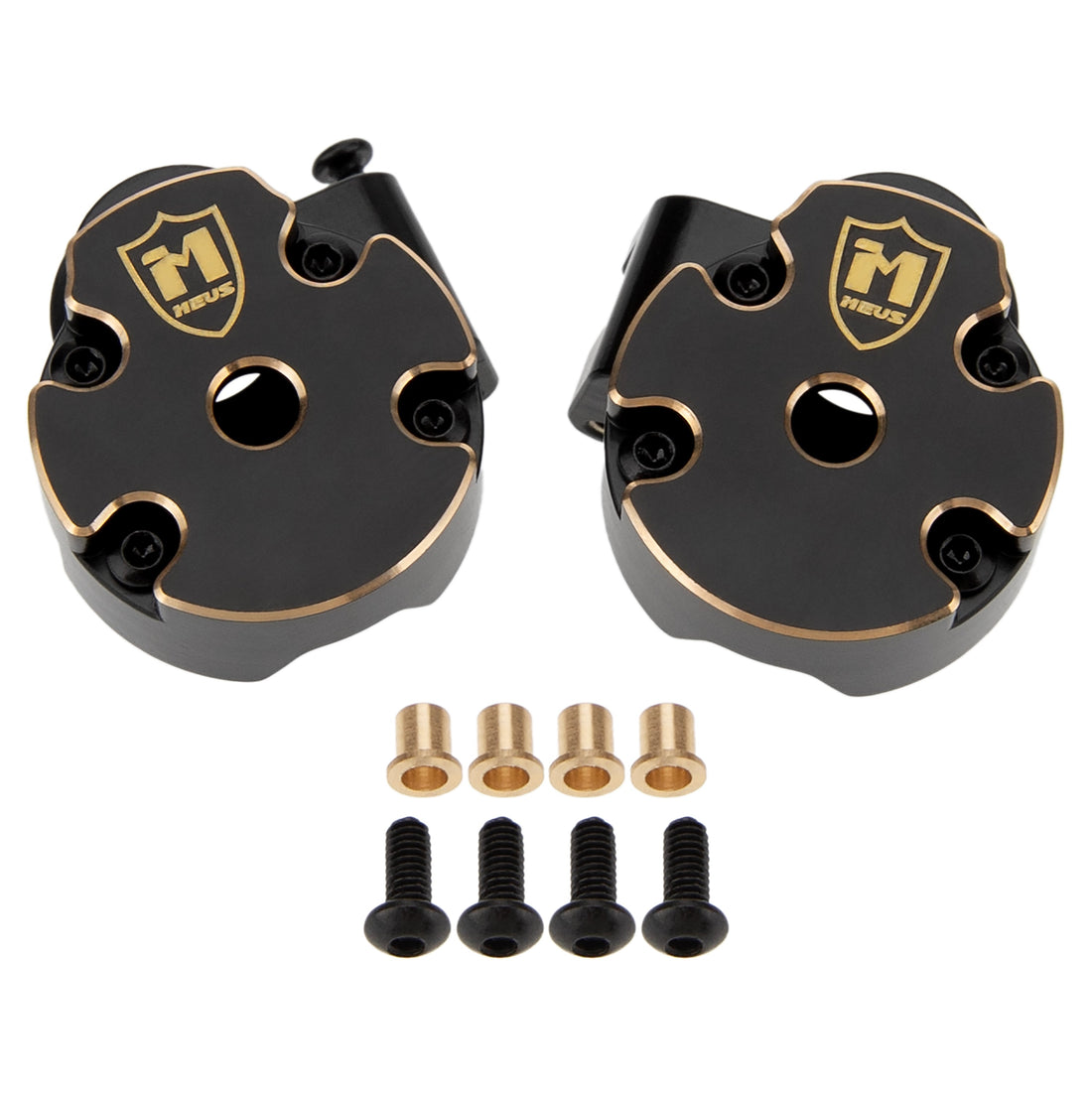 Ascent-18 Apex Brass steering knuckles with counterweight covers