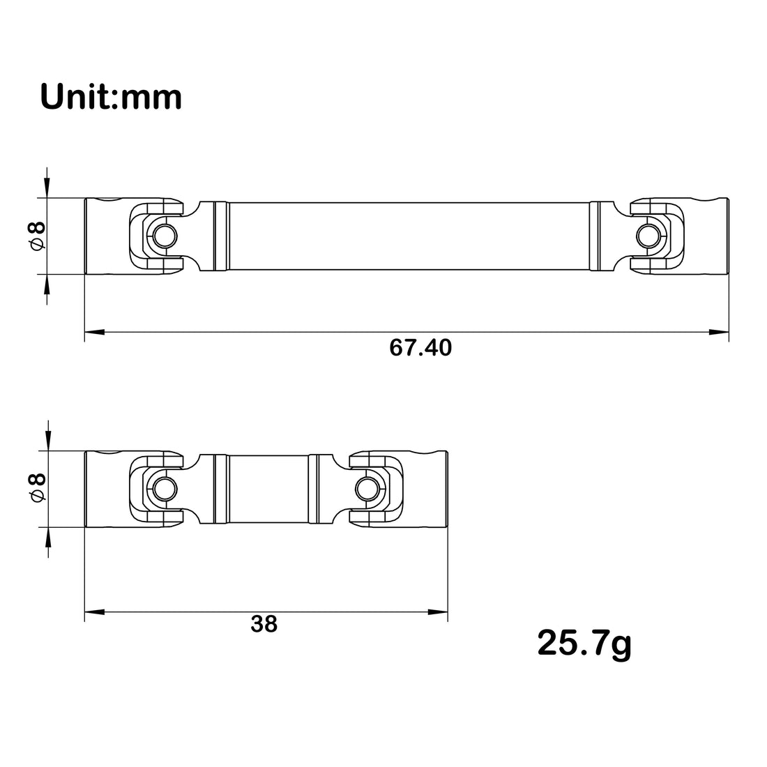 Ascent 18 Apex front and rear drive shafts