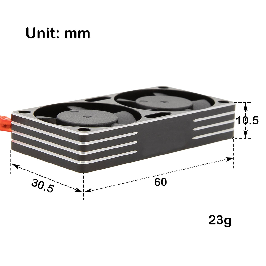 Black RC Motor Dual Cooling Fan Heatsink 25000 RPM