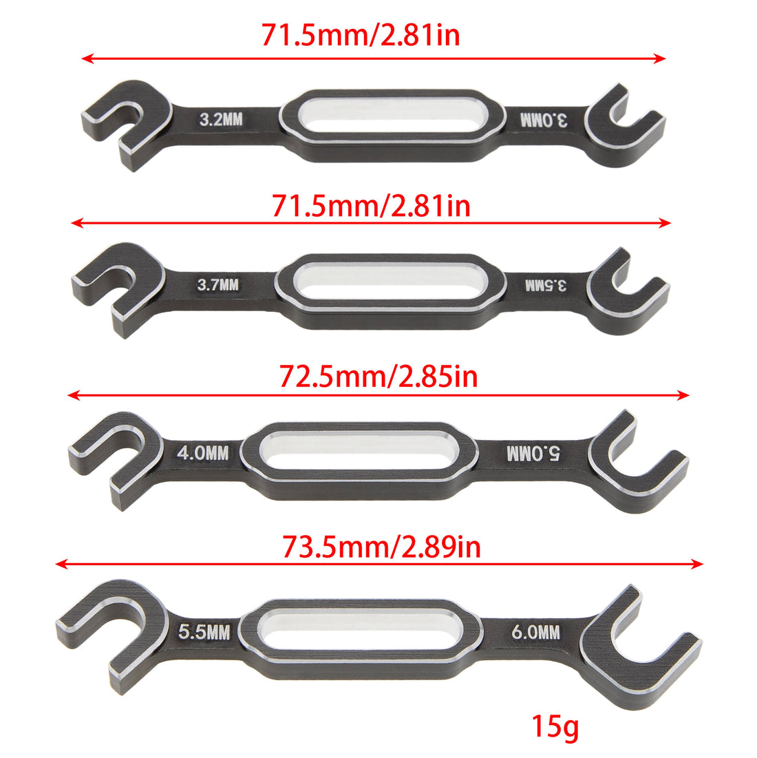 Black RC Aluminum Turnbuckle Wrench