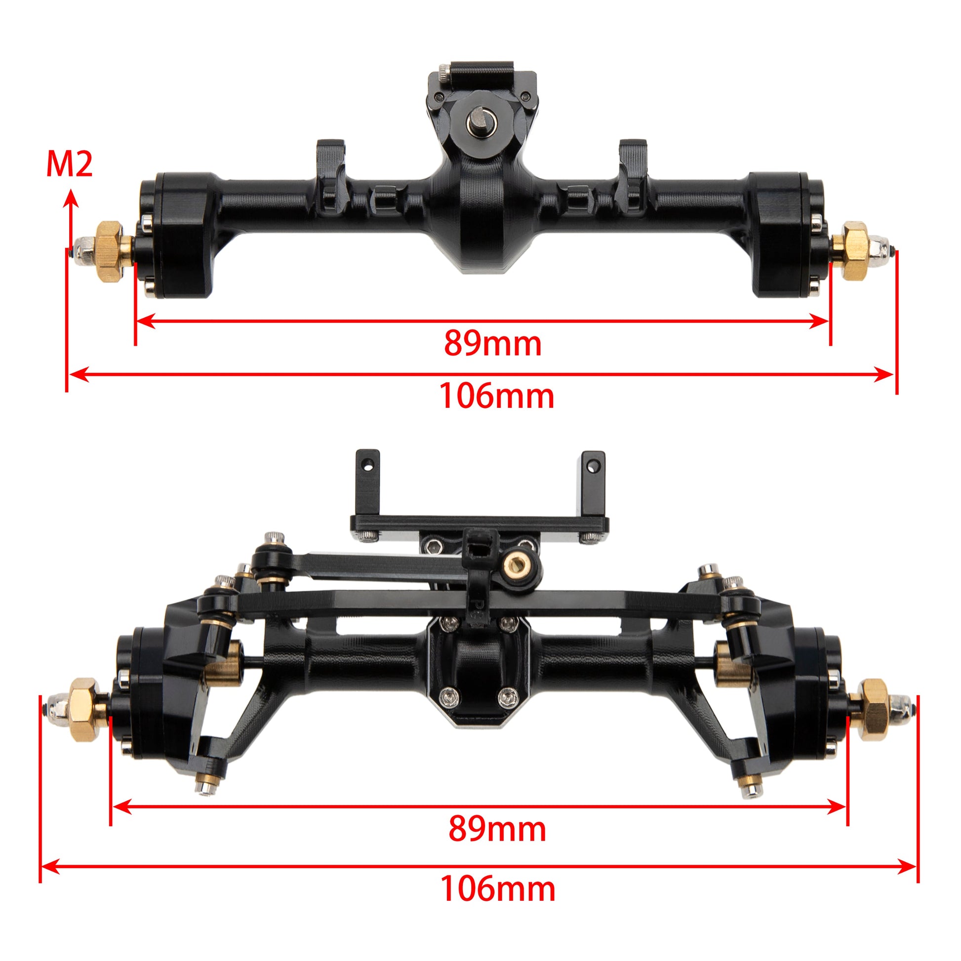 SCX24 Aluminum Alloy Front Rear Portal Axles size