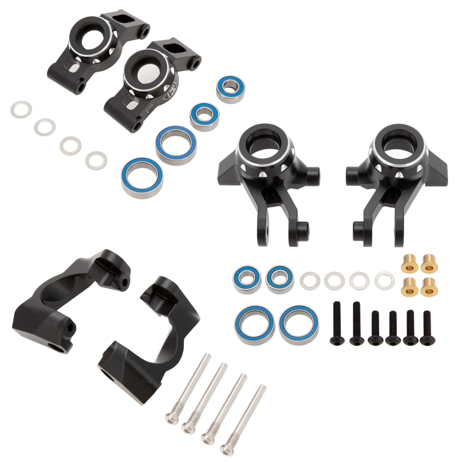 Black Aluminum Steering Knuckles C-Hub Stub Axle Carrier Kit