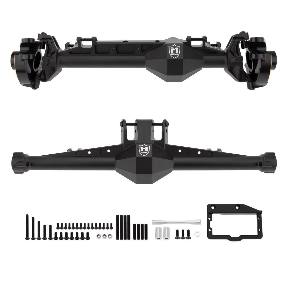 Black Redcat Vertex-6 front rear axle housings