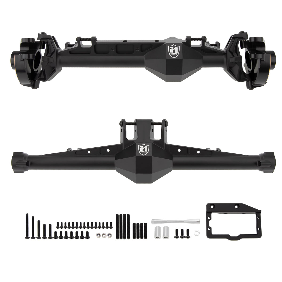 Black Redcat Vertex-6 front rear axle housings
