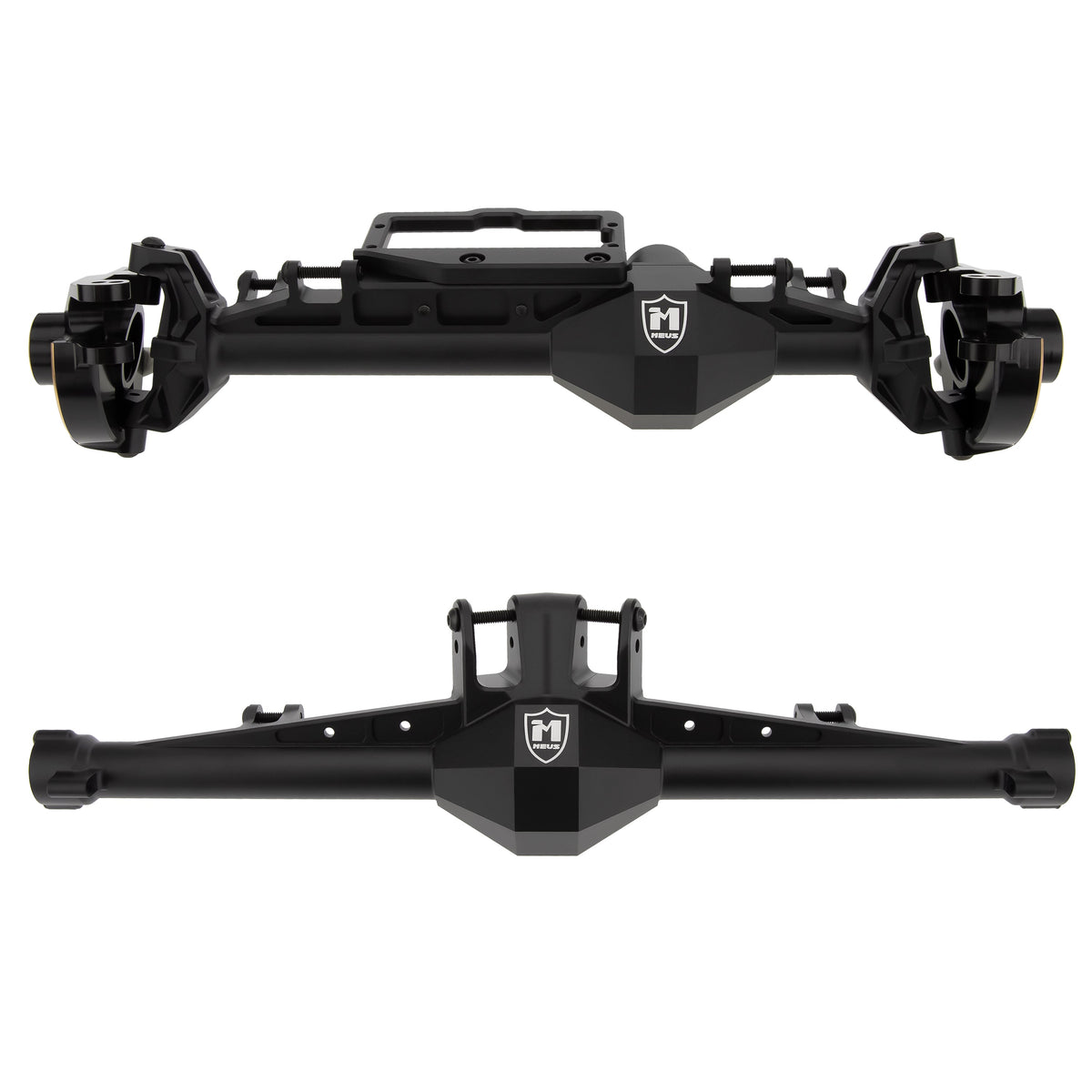 Black Redcat Vertex-6 front rear axle housings