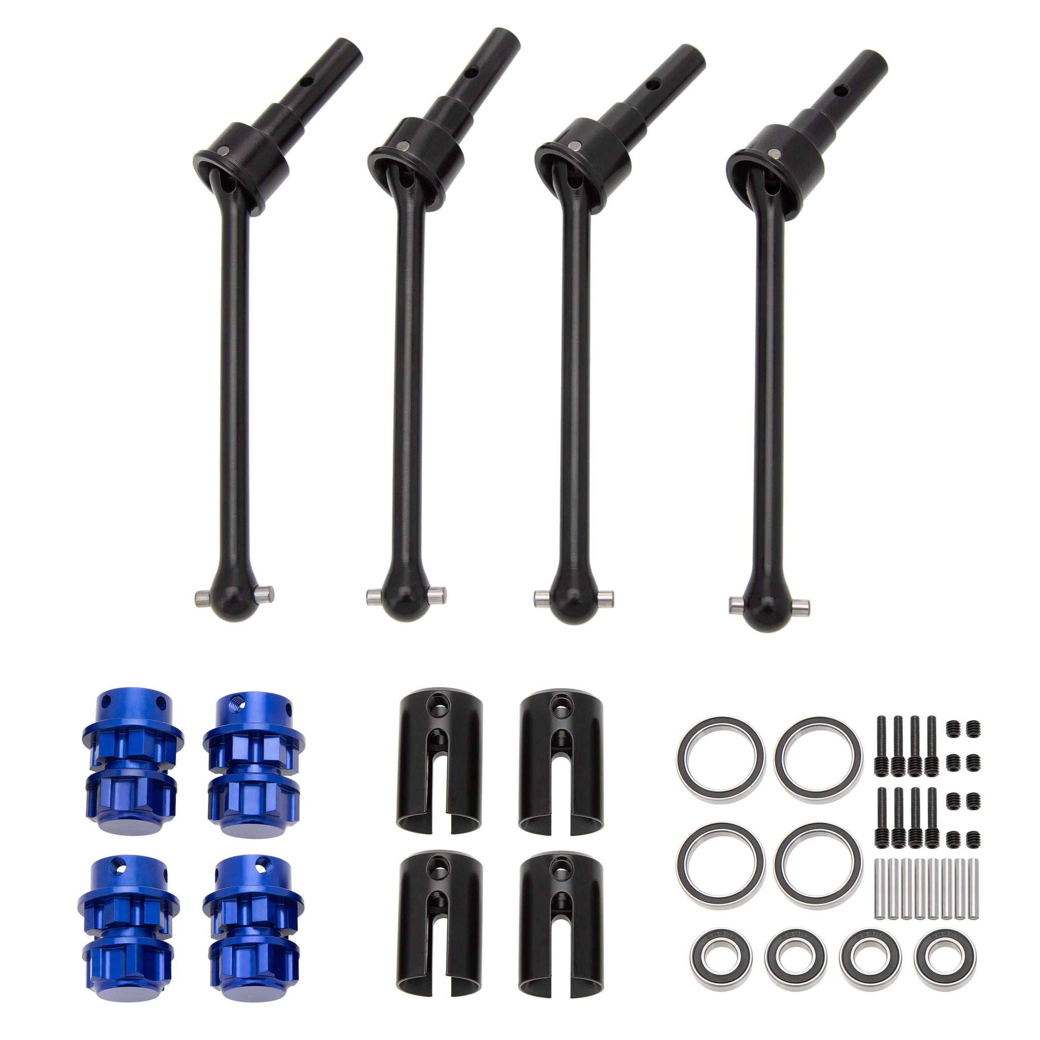 MEUS Racing1/10 RC Steel CV Front Rear Driveshafts Wheel Hex Hub Set for Traxxas Maxx Slash (8654, 7758, 8950X, 8951)