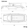 Green MB30 Body shell & chassis frame kit Size