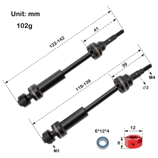 1/10 RC Steel CVD Front Rear Driveshafts for TRAXXAS Slash