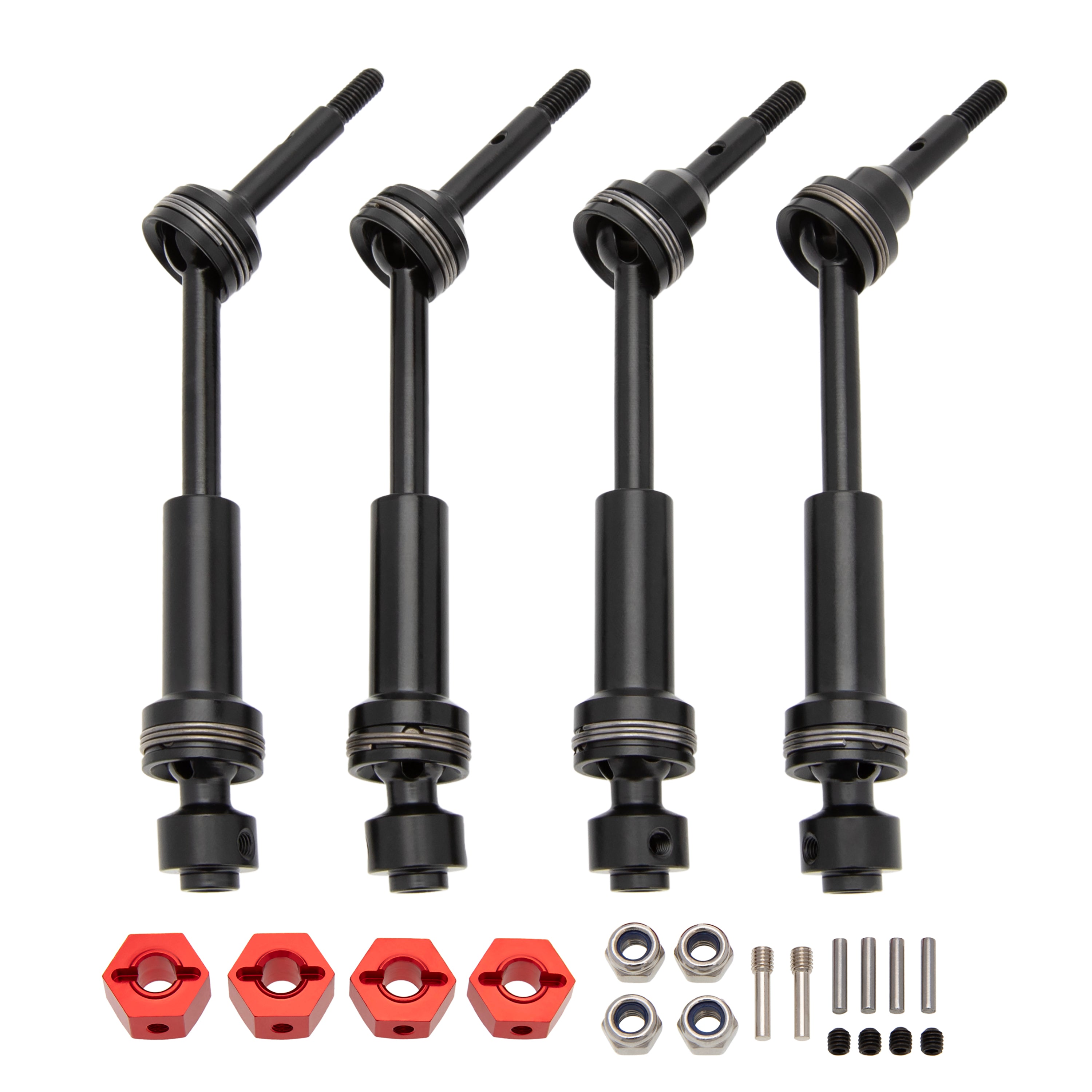 MEUS Racing Front Rear Steel CV Driveshafts for 1/10 Slash Rustler Hoss