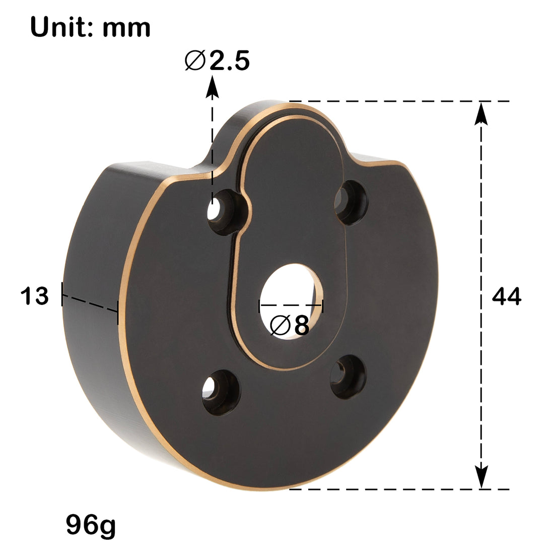 1/10 Brass Steering Knuckle Portal Cover for Capra 1.9 UTB Axles.