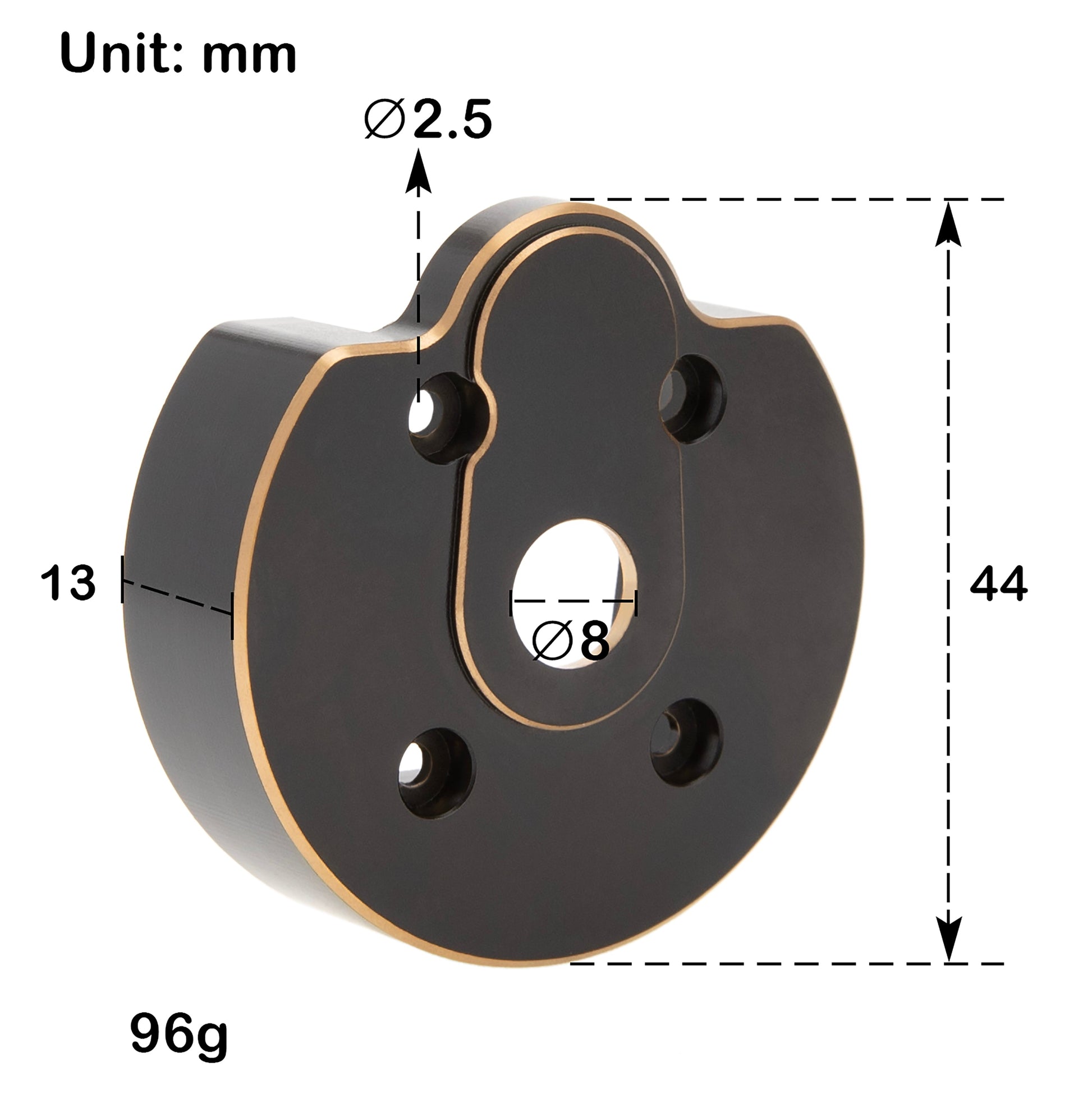 1/10 Brass Steering Knuckle Portal Cover for Capra 1.9 UTB Axles.