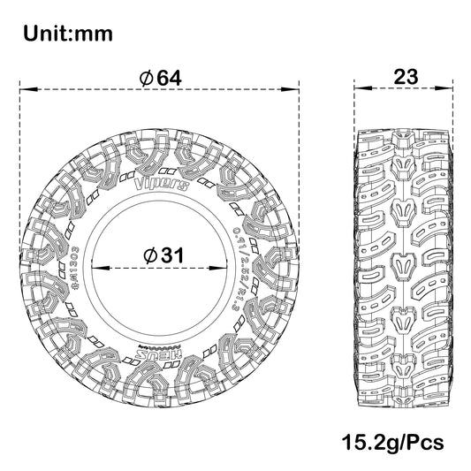 M1303_1.3-inch_RC_Rubber_Tires_Szie