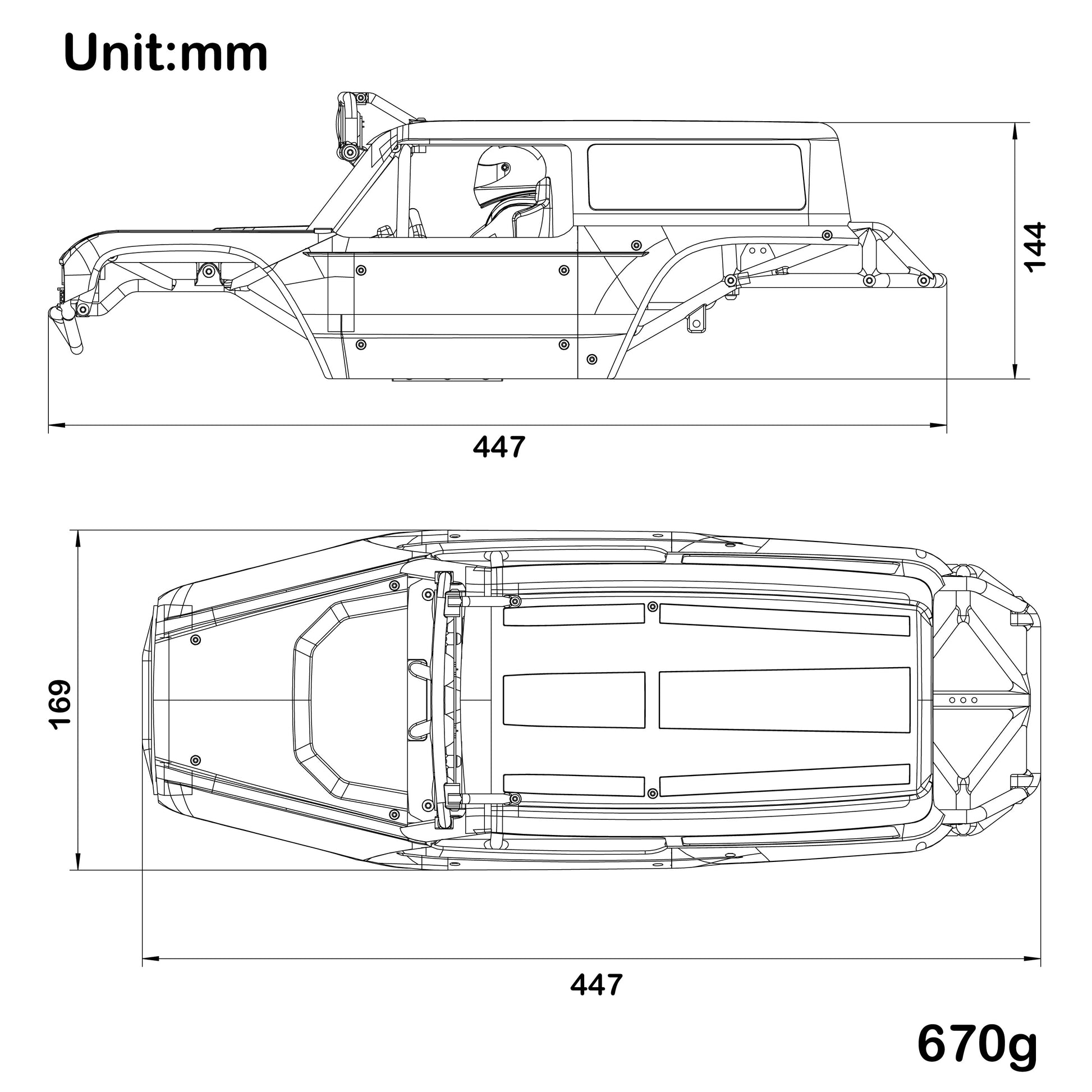 MB10 Body ABS Shell Nylon Frame Size