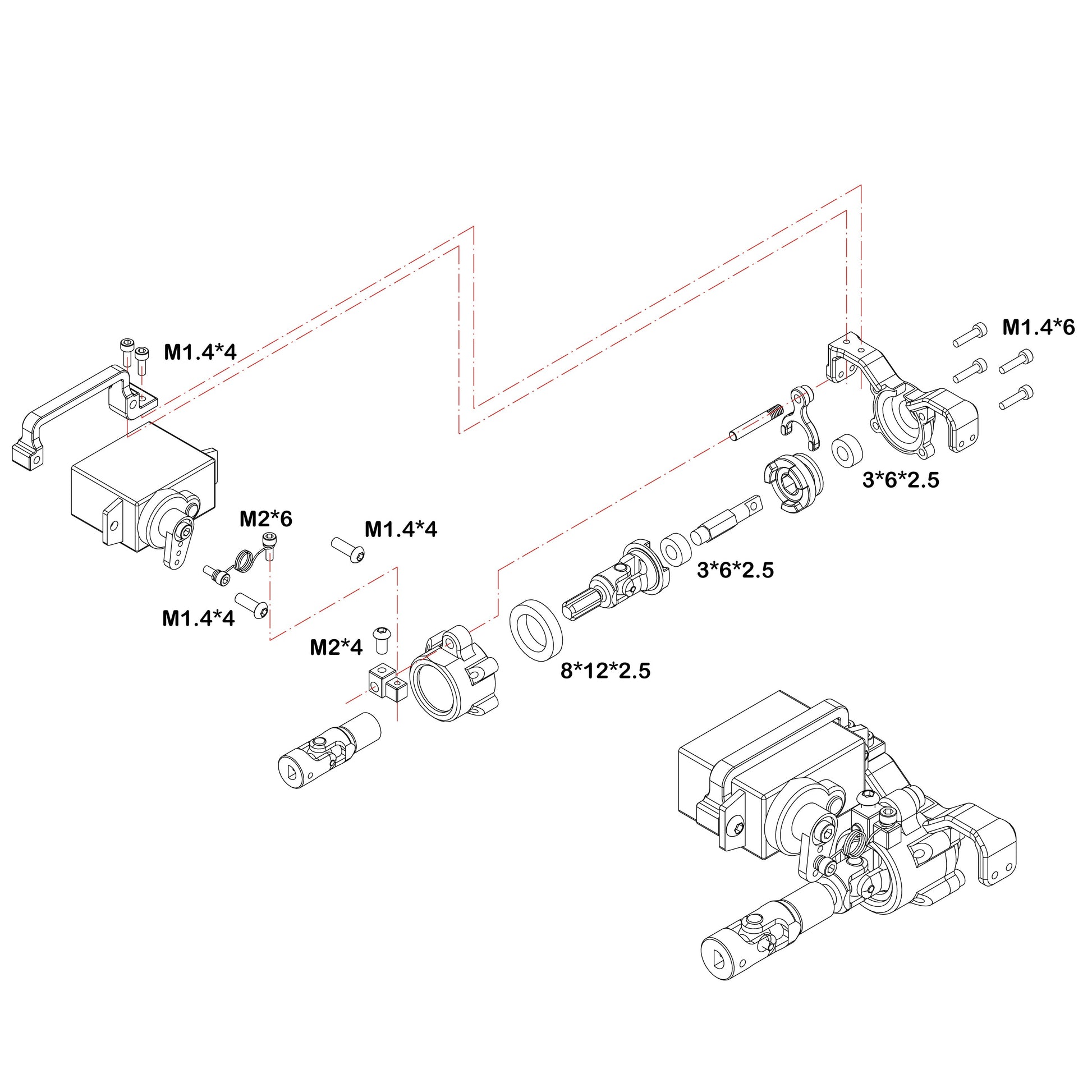MD24 Dig Chassis kit Explored view