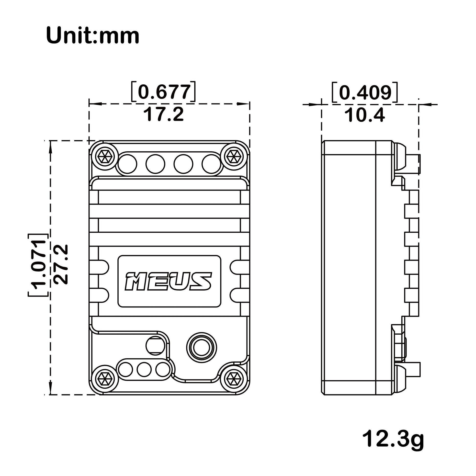 ME25 V2 Brushed Mini ESC Size