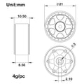 Model F Black 0.7-inch wheels size