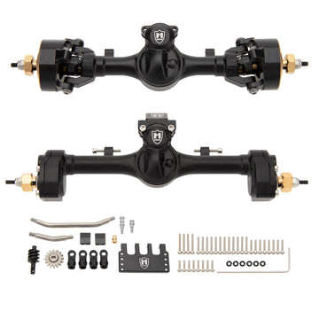 Mullet Setup SCX24 Metal V2 Isokinetic Front Axle & Portal Rear Axle