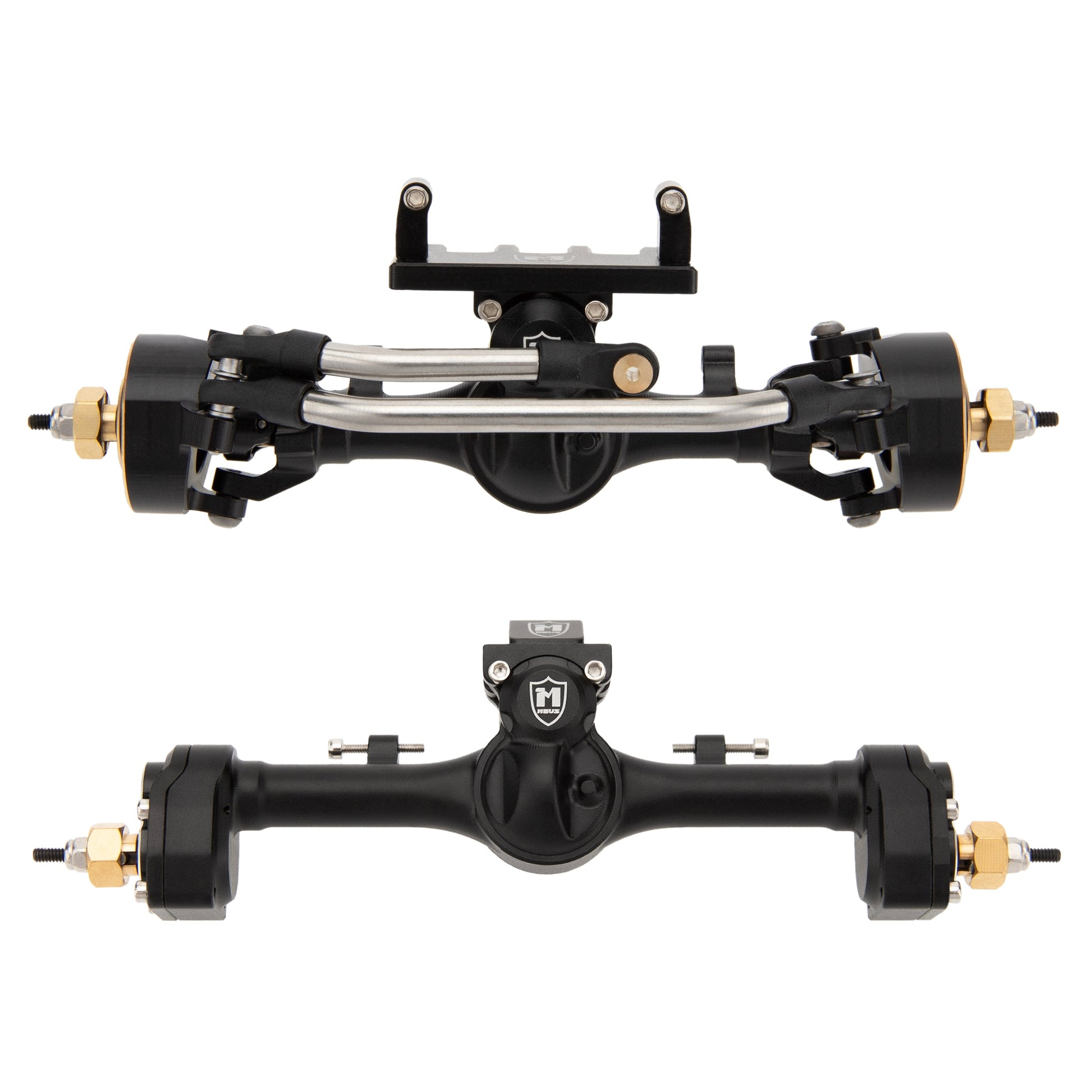 Black Mullet Setup SCX24 Metal V2 Isokinetic Front Axle & Portal Rear Axle