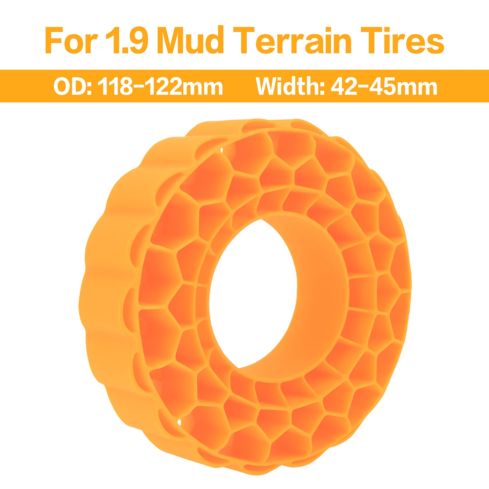 Orange Silicone Rubber Inserts for 1.9-Inch mud terrain tires
