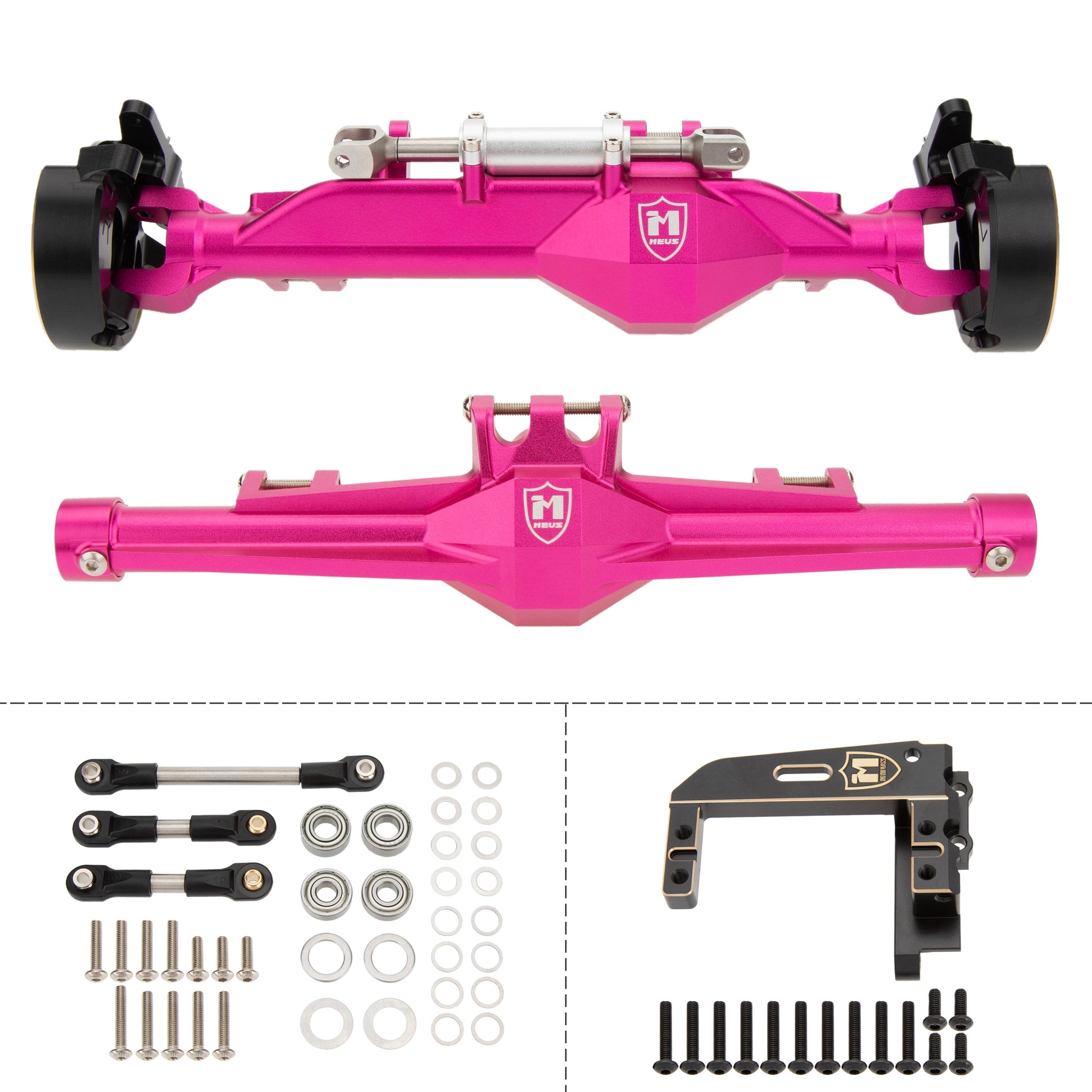 Pink H10 Optic Isokinetic Front Rear Axles Housings with Servo Mount