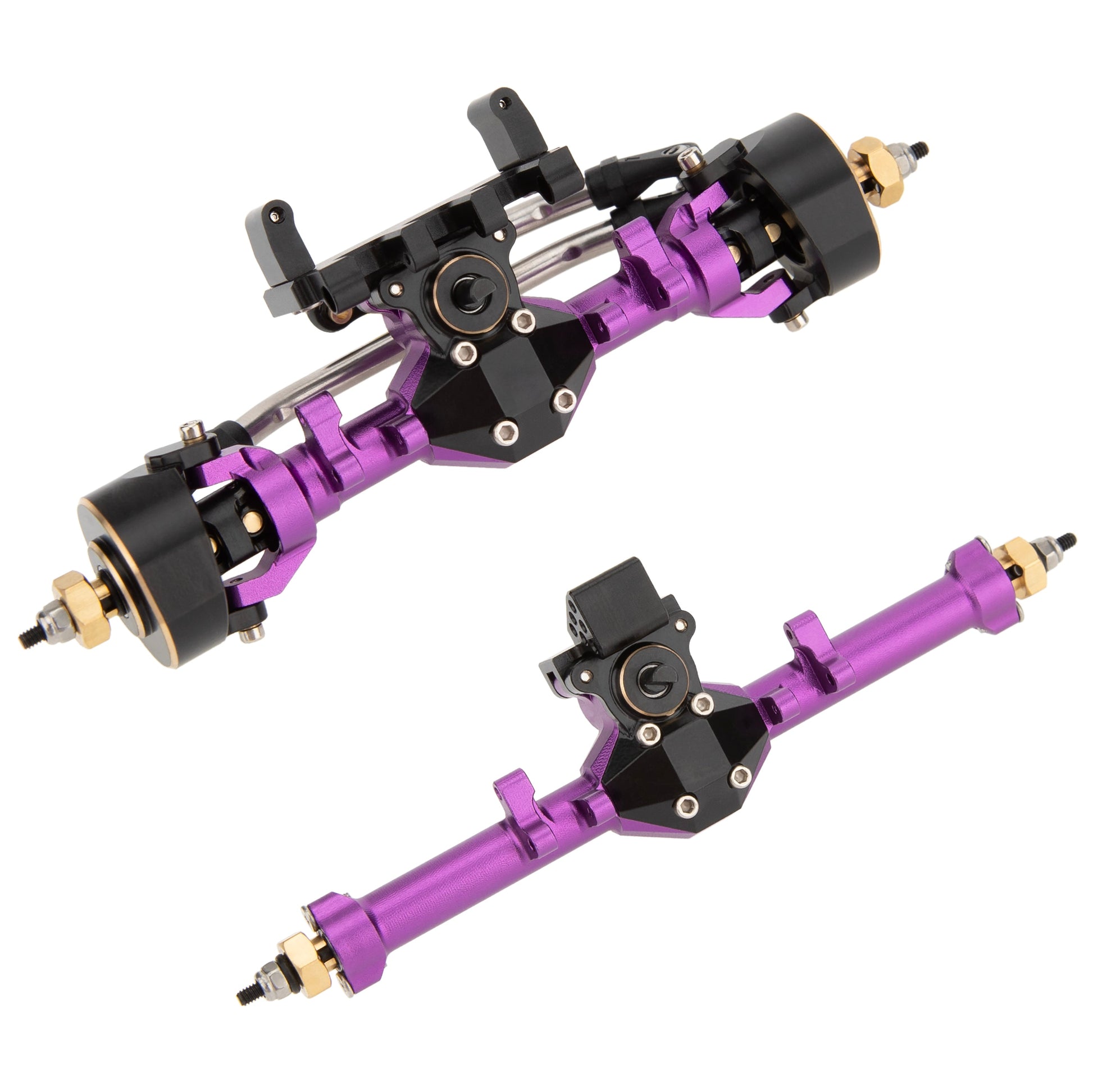 Purple SCX24 Isokinetic front and rear axles