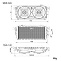 Rear Mount Radiator Cooling Fan with Lights Size