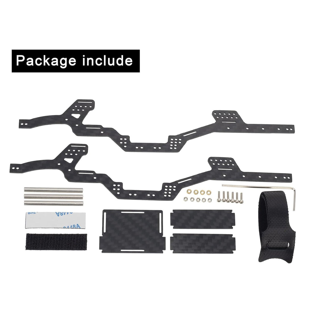 Carbon Fiber LCG Chassis for SCX24 Deadbolt JLU C10 Bronco