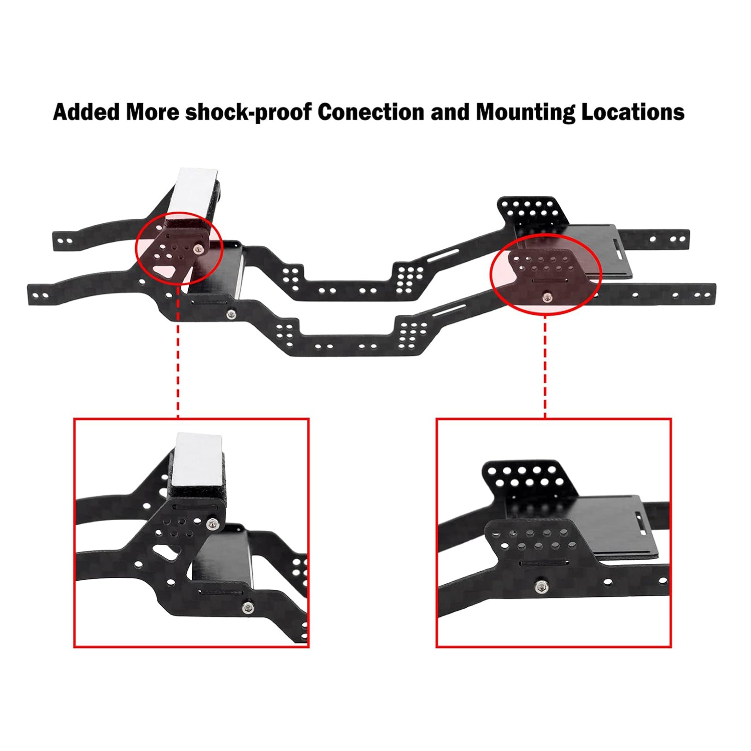 MEUS Racing Carbon Fiber LCG Chassis Kit Frame Girder for Axial