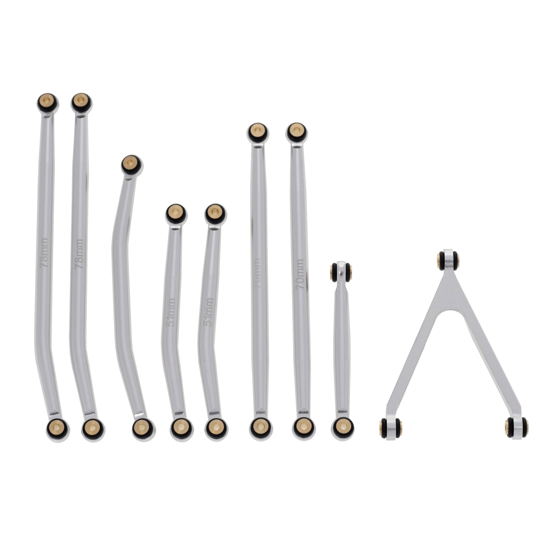 Silver Suspension Links Steering Rod Tie for SCX24 JEEP Gladiator