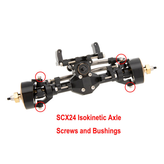 MEUS Racing SCX24 Brass/Aluminum Front Steering Knuckles for SCX24 Isokinetic 3-Section CVD Front Axle