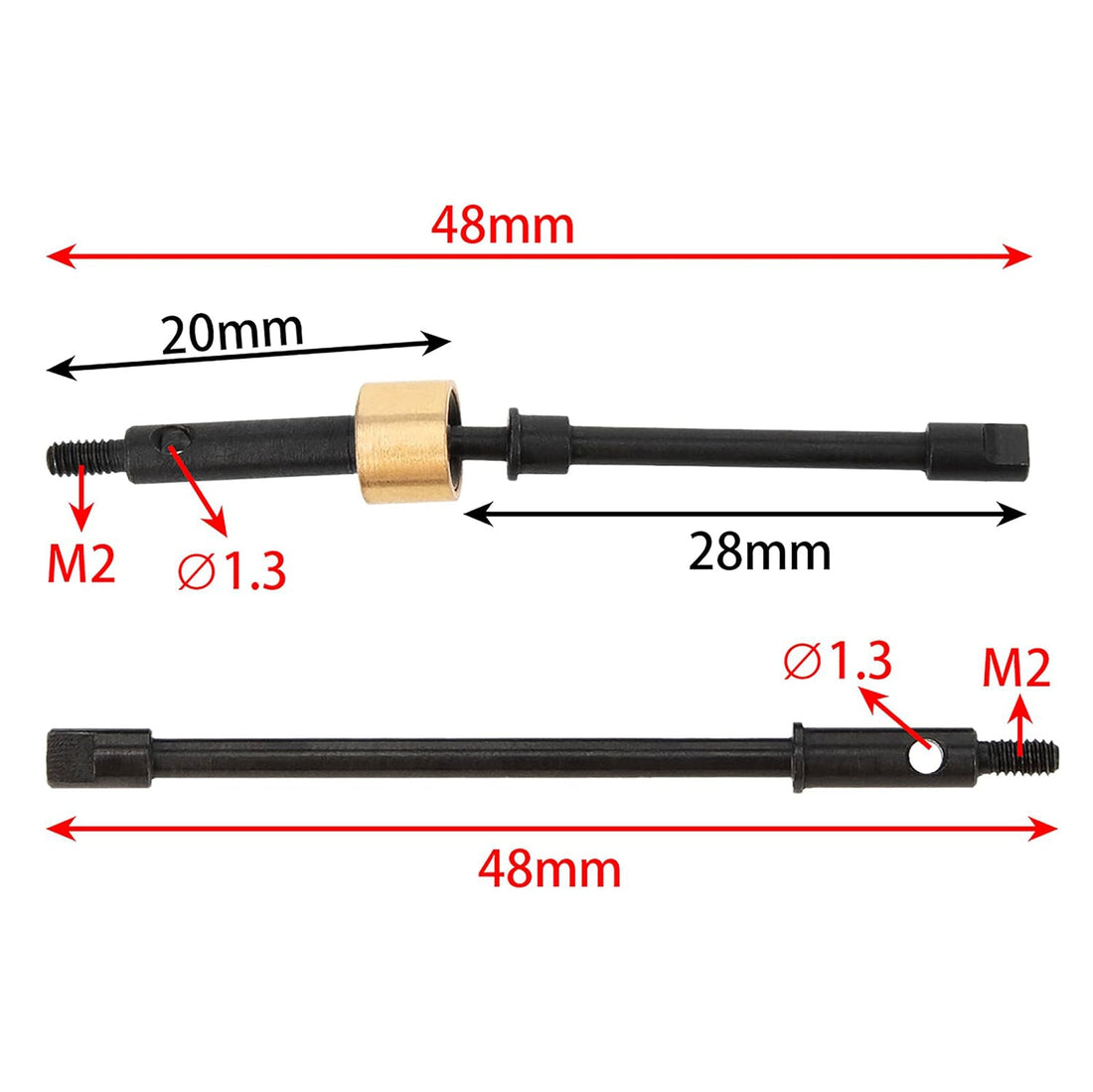 SCX24 front & rear straight axle shafts