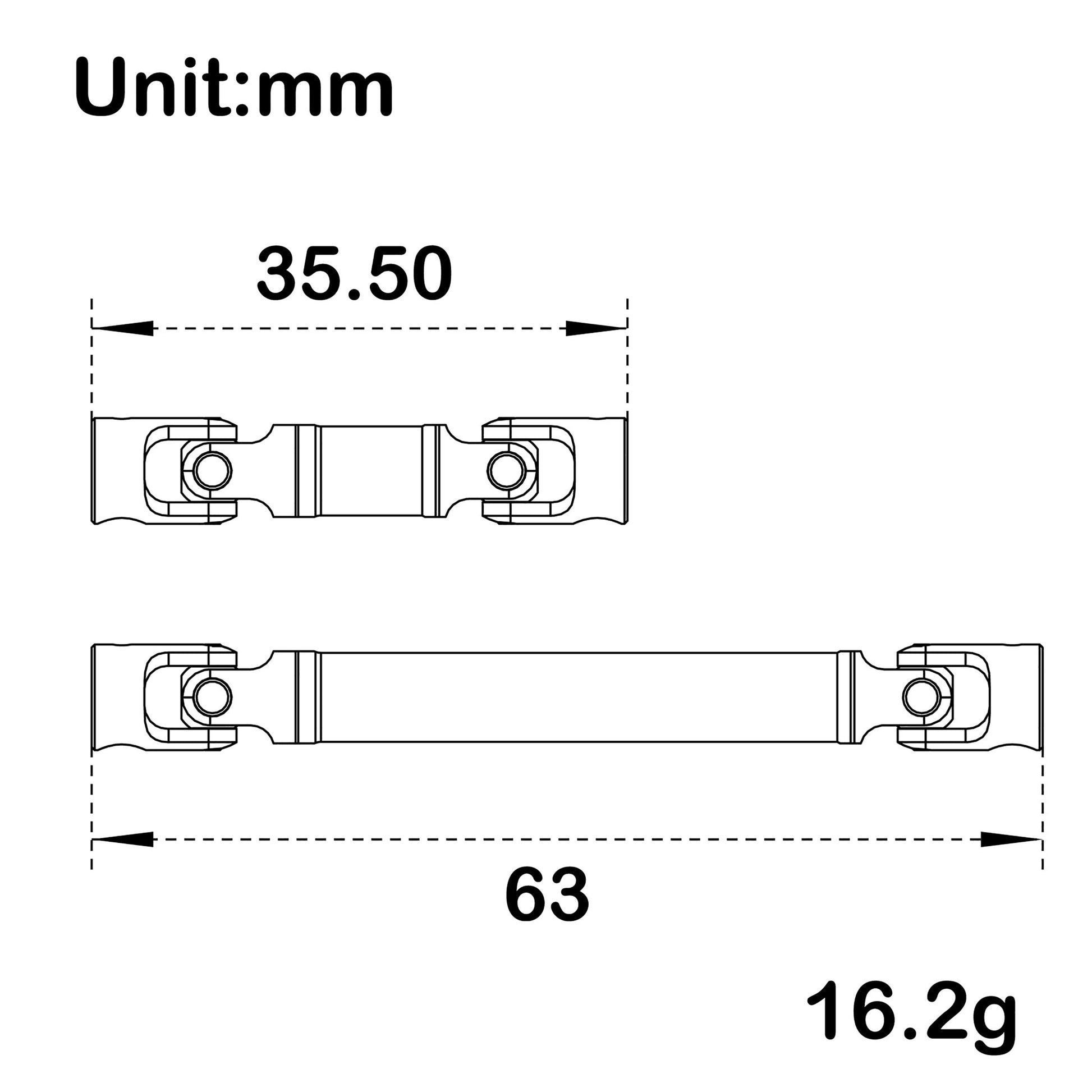 Silver SCX24 90081 Stainless Steel Drive Shaft size