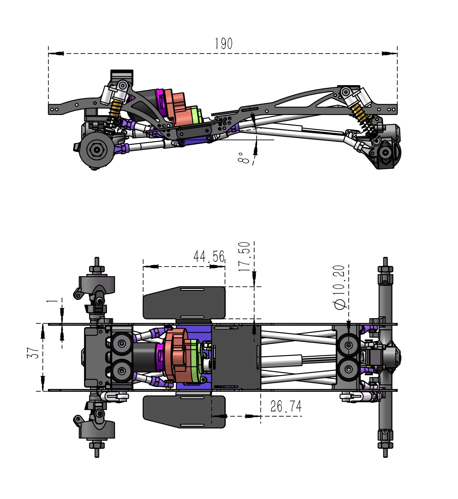 SCX24 Dead90 LCG TC4 Titanium Chassis Frame Installation